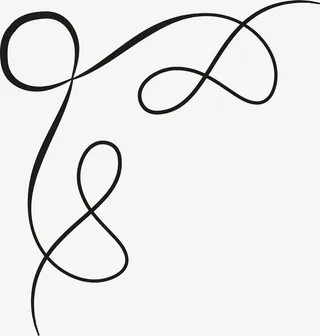 手绘线条花纹边框免抠