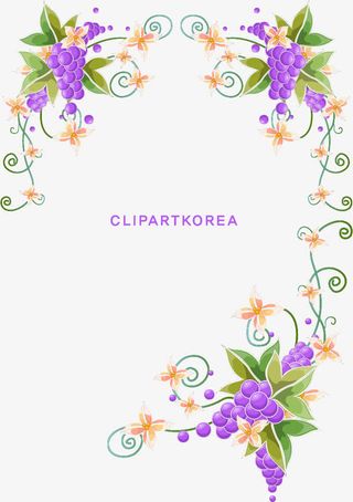 手绘鲜花边框免抠