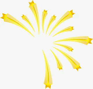 黄色卡通线条五角星免抠
