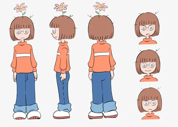 女孩的正反面侧面和表情合集免抠