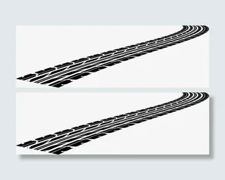 汽车轮胎痕迹矢量图免抠