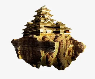 金色悬浮宫殿免抠