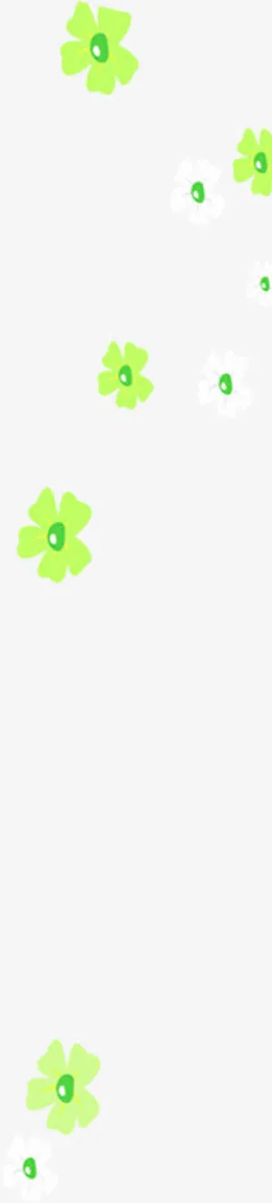 春天唯美清新绿色花朵免抠