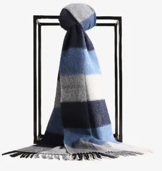 男士秋冬新款格子百搭学生披肩免抠