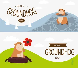 春天的土拨鼠免抠