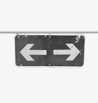 手绘黑色箭头路牌免抠