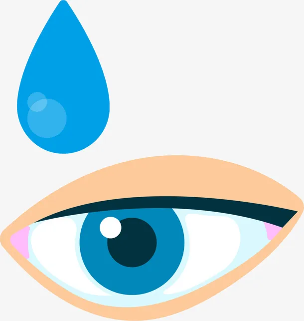 蓝色眼药水水滴眼睛免抠