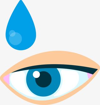 蓝色眼药水水滴眼睛免抠