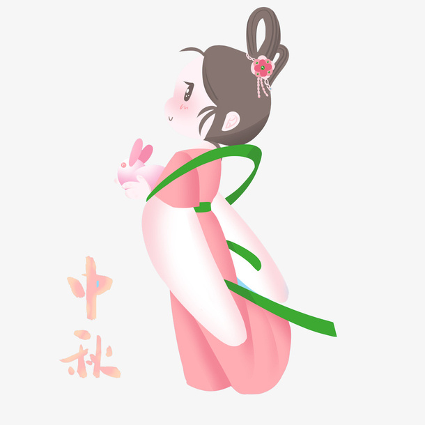 抱着玉兔的嫦娥图片免抠