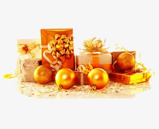 金黄色礼品盒免抠