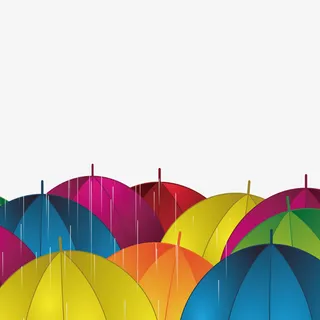 免抠卡通彩色雨水下雨天免抠