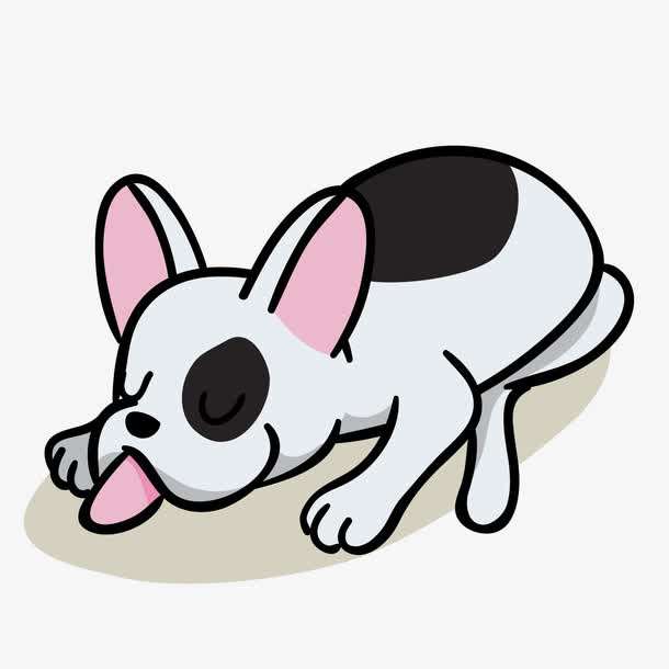 卡通可爱手绘的斗牛犬免抠