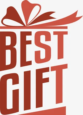 红色圣诞礼物标志免抠