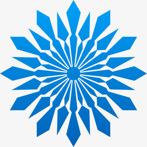 冬日蓝色飞扬雪花片免抠