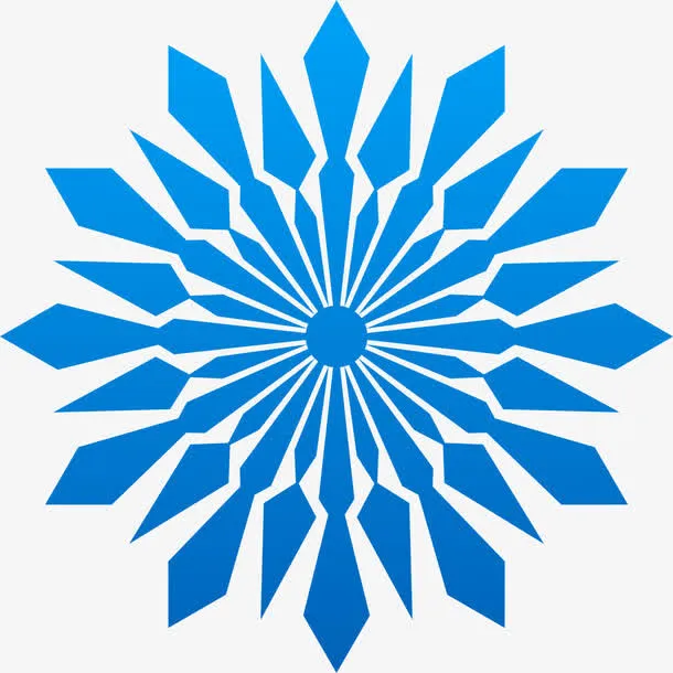 冬日蓝色飞扬雪花片免抠