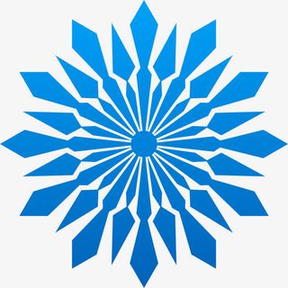 冬日蓝色飞扬雪花片免抠