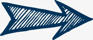 手绘卡通蓝色线条箭头免抠