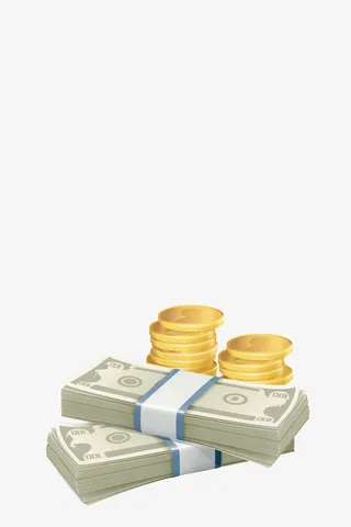 硬币钱黄金免抠