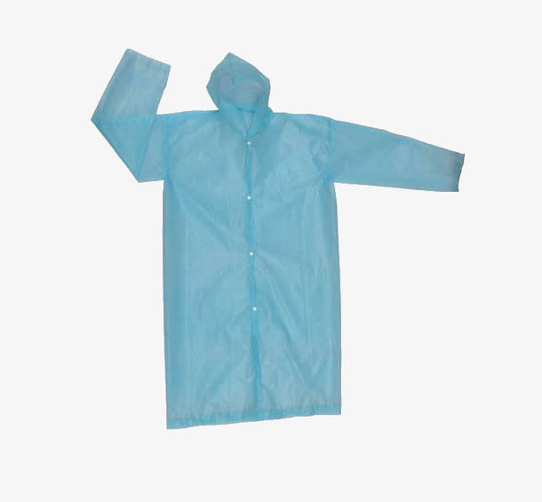 淡蓝色雨衣免抠