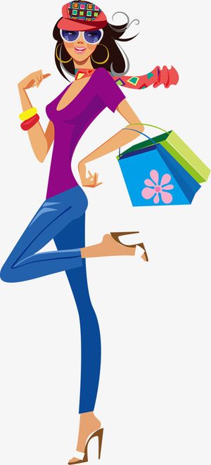 购物女郎妇女节时尚女郎免抠