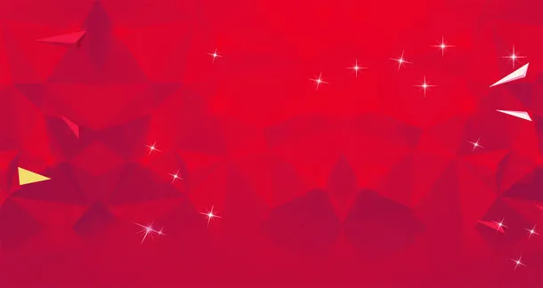 红色几何形状海报免抠