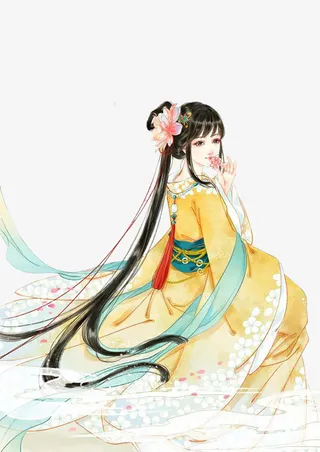 唯美复古大气美女元素免抠