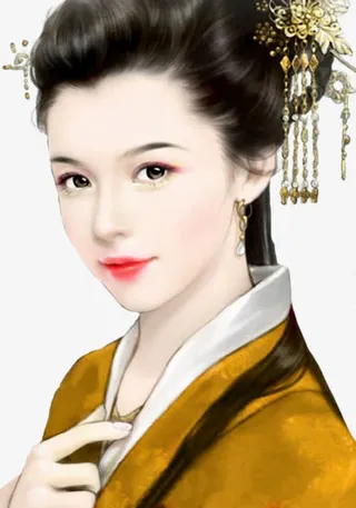 古风美女侧脸立绘人物免抠