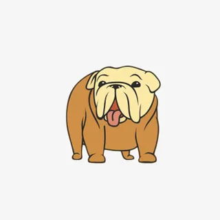 卡通吐舌头斗牛犬免抠