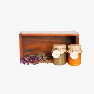 黄色木箱果酱包装免抠