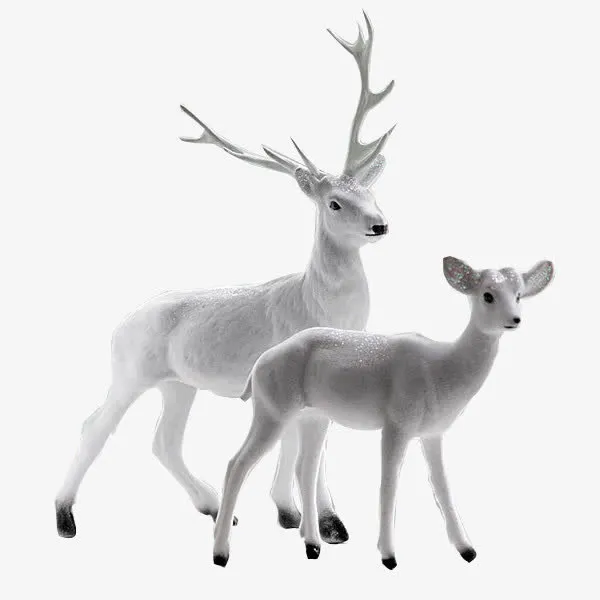 白色小鹿高清手绘免抠