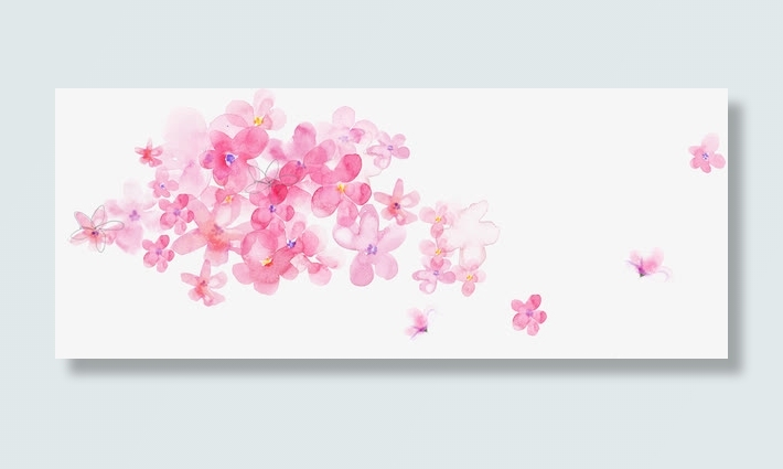 春天美景水墨花朵免抠