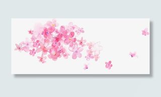 春天美景水墨花朵免抠