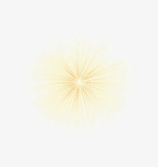 黄色放射星光效果元素免抠