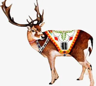 手绘麋鹿免抠