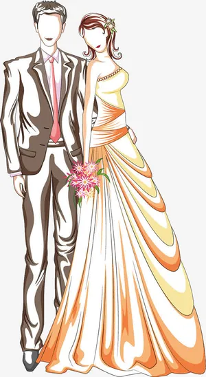 新娘与新郎免抠