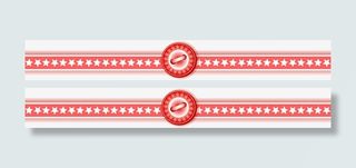 红色线条花边免抠