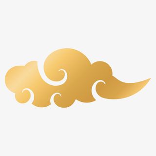 金色渐变祥云装饰元素免抠手绘/卡通卡通元素