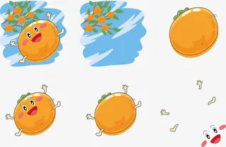 矢量开心的柿子表情免抠