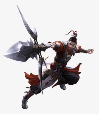 手绘长枪男子免抠