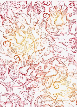 红色清新花纹边框纹理免抠