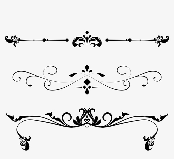 欧式巴洛克花纹分栏线边框免抠