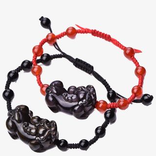 情侣黑曜石手链素材免抠