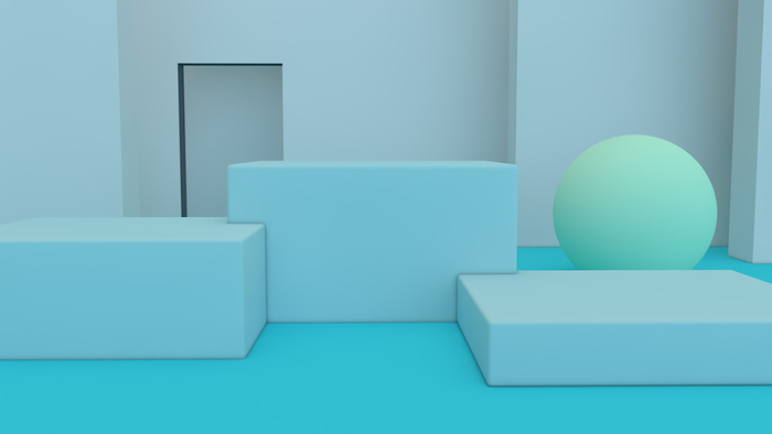 C4D蓝色文艺建模背景图高清