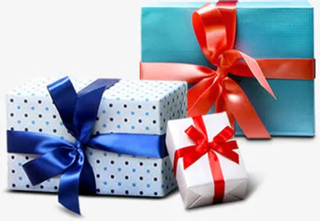 创意高清合成效果礼盒包装蝴蝶结免抠