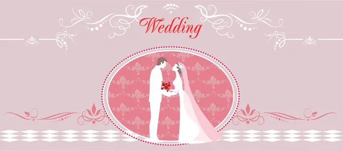 粉色浪漫婚礼贺卡请柬邀请函背景素材高清