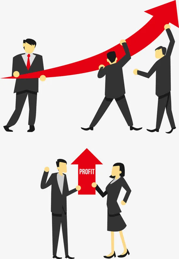 矢量商务男人和箭头免抠