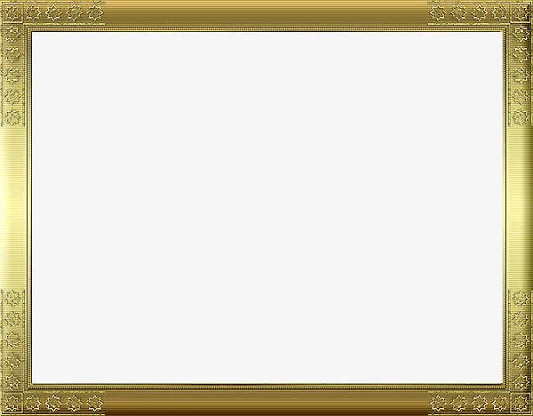 土豪金颜色花纹方框免抠