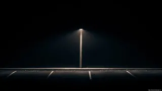 漆黑夜晚路灯指引免抠