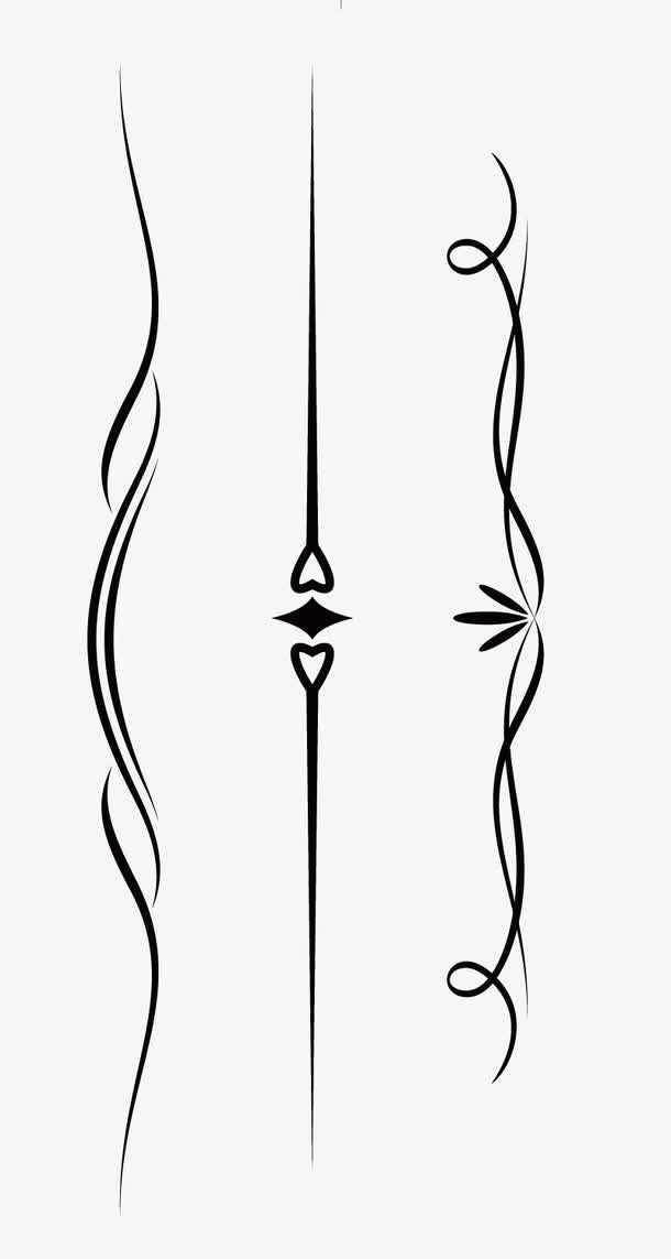 欧式黑色分割线矢量素材免抠