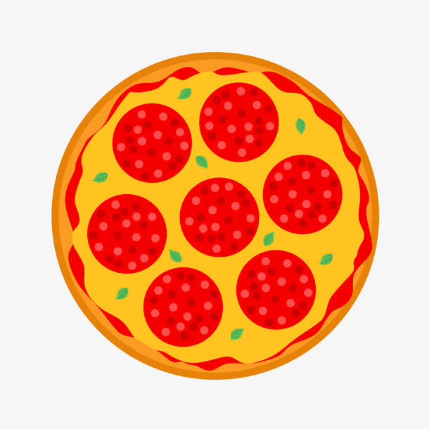 美味披萨俯视图矢量素材免抠